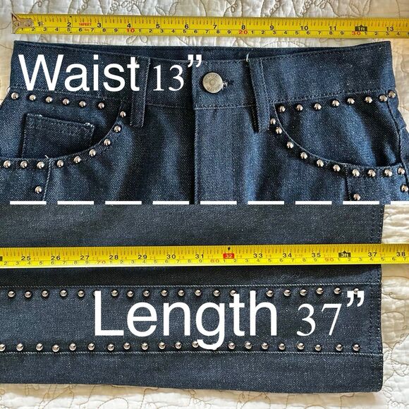 Gestuz Denim Studded Maxi Skirt Women’s Size XS High Waist Anthropologie New - Picture 5 of 11